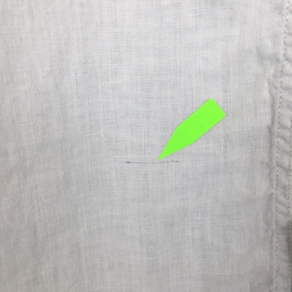 C & C California 100% Linen Blue Boxy Top Button Back Short Sleeve Women’s Sz M - Picture 5 of 11